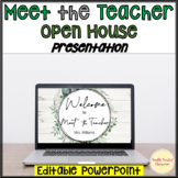 Meet the Teacher PowerPoint Editable Open House Eucalyptus