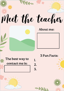 Preview of Meet the Teacher/Pre-Service Teacher Template