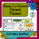 Meet the Teacher Parent Packets COLOR & BLACK/WHITE