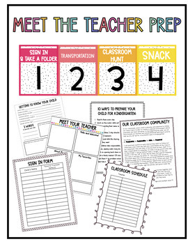 Preview of REVAMPED: Meet the Teacher Night Prep Pack/ Open House WITH BEHAVIOR CALENDARS