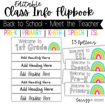 Preview of Meet the Teacher Printable Editable Booklet Flipbook