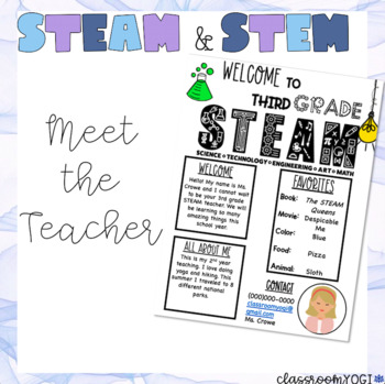 Preview of Meet the Teacher STEAM and STEM