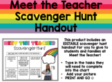 Meet the Teacher Scavenger Hunt Handout (Editable)