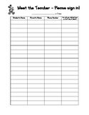 Meet the Teacher Sign In Sheet