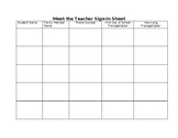 Meet the Teacher Sign-In Sheet