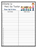 Meet the Teacher: Sign in Sheet and Contact Card