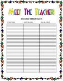 Meet the Teacher Sign in Sheets