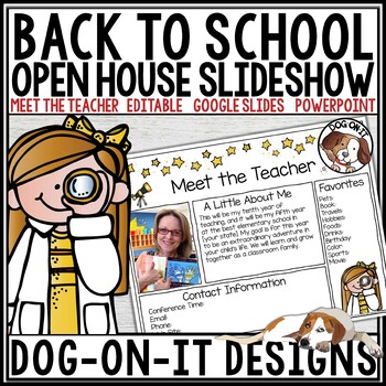 Preview of Meet the Teacher Slideshow Templates Open House Back to School Melonheadz