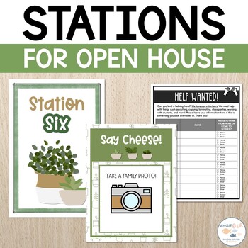 Preview of Meet the Teacher Stations | Back to School Night | Plant Theme Classroom Decor