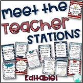 Meet the Teacher Stations - EDITABLE Nautical Theme