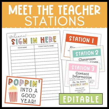 Preview of Meet the Teacher Stations - Colorful
