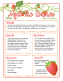 Meet the Teacher Strawberry Themed Newsletter Template EDI