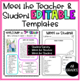 Meet the Teacher & Student EDITABLE Templates