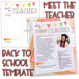 Meet the Teacher/Student Teacher: Editable Template (Back 