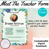 Meet the Teacher | Succulents | Editable Document | Canva