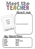 Meet the Teacher Template