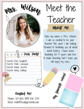 Preview of Meet the Teacher Template - EDITABLE