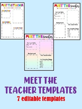 Preview of Meet the Teacher Template