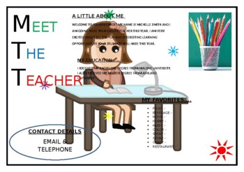 Preview of Meet the Teacher Template