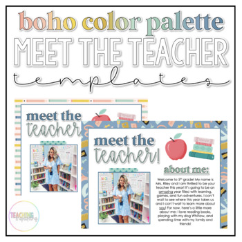 Preview of Meet the Teacher Template - Boho Color Palette