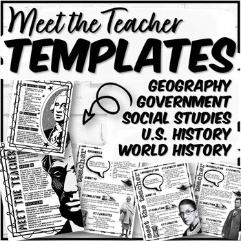 Preview of Meet the Teacher Templates for Social Studies