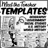 Meet the Teacher Templates for Social Studies