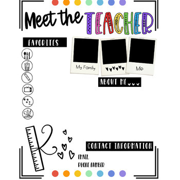 Meet the Teacher Template- EDITABLE by Confetti Sprinkled Learning