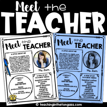 Preview of Meet the Teacher Template EDITABLE Printable Google Slides