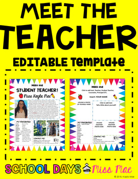 Meet The Teacher Template Editable By School Days With Miss Mae