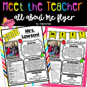Preview of Meet the Teacher Template EDITABLE (Back to School Flyer)
