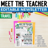 TRAVEL Meet the Teacher Template EDITABLE Newsletter