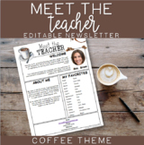 Meet the Teacher Template Editable Coffee Shop Classroom Theme
