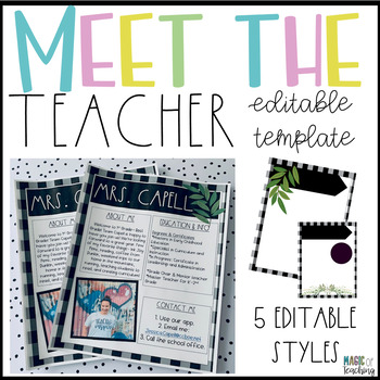 Preview of Meet the Teacher Template Editable Farmhouse Theme