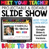 Meet the Teacher Template Editable Slideshow Back to Schoo