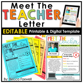 Preview of Meet the Teacher Template Editable | Welcome Back To School Letter