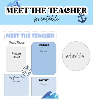 Preview of Meet the Teacher Template | FREE EDITABLE