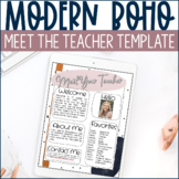 Boho Classroom Decor - Meet the Teacher Template