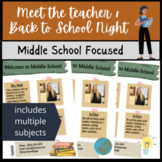 Meet the Teacher Template / Middle School / Back to School Night 