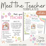 Meet the Teacher Templates  | Daisy Gingham Pastels Classr