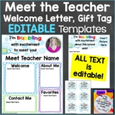 Meet the Teacher Templates Editable Print & Digital Bubble Theme