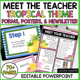 Tropical Watercolor Theme Meet the Teacher EDITABLE Templa