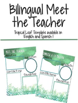 Preview of Meet the Teacher Tropical - Editable and Bilingual