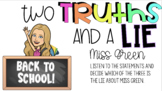 Meet the Teacher- Two Truths and a Lie