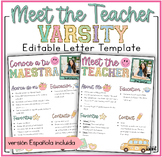 Meet the Teacher Varsity Letters Pastel Colors Editable Po