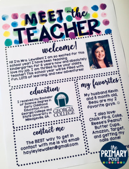 Preview of EDITABLE Meet the Teacher Template