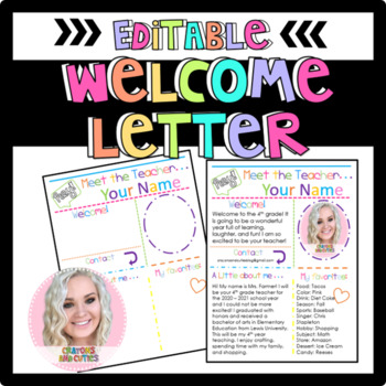 Preview of Editable Meet the Teacher Welcome Letter