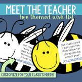 Meet the Teacher Wish List | Open House Bee Supply Request