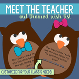 Meet the Teacher Wish List | Open House Owl Supply Request
