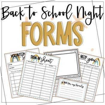 Preview of Back to School Night Printables