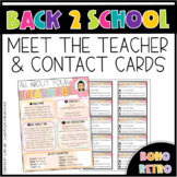 Meet the Teacher Letter and Contact Cards Template | Edita